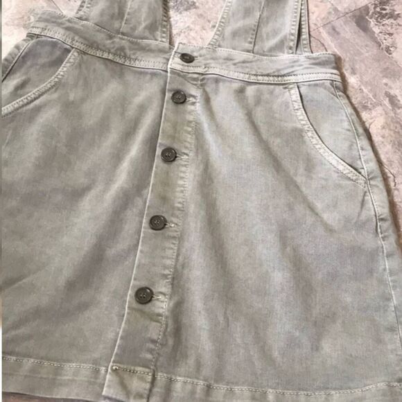 ❌Free People Twill Button-Front Jumper Dress Size 6 - Picture 7 of 10